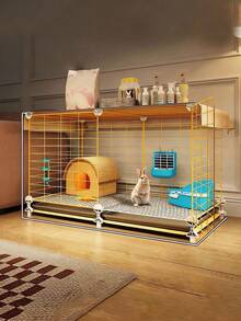 1pc Indoor Rabbit Villa With Tray Easy To Clean Pet Cage Guinea Pig Dutch Pig Mini Rabbit And Other Small Animals - Assembled Version - View 7