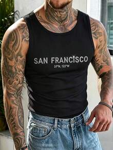 Manfinity Dauomo Men's Rhinestone Embellished Sleeveless Tight Fit Tank Top - Black - View 5