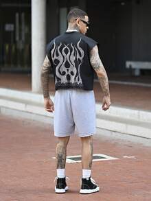 Devon Thys Men's Knitted Fashionable Casual Loose Sleeveless Tank Top - Black - View 2
