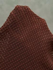 Bohemela 女款貝殼刺繡鈕扣時尚百搭度假背心 - 棕色 - 查看 8