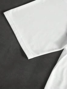 PAVTROS Men's Summer Letter & Plant Print Crew Neck Drop Shoulder T-Shirt - White - View 7