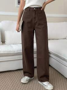 DAZY Slant Pocket Jeans - Coffee Brown - View 10