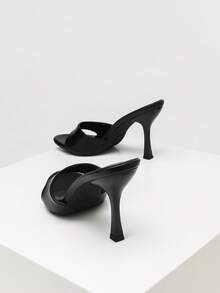 CUCCOO SZL Women's Fashionable And Versatile Outdoor High-Heeled Slippers, Suitable For Christmas And Spring Festival, Spring And Summer Party And Dance Vacations And Daily Wear - Black 1 - View 7