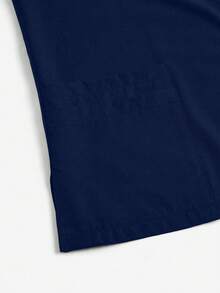 TaskEZ Chaqueta de uniforme de scrub con cremallera y manga raglán de unicolor - Azul Marino - Ver 3