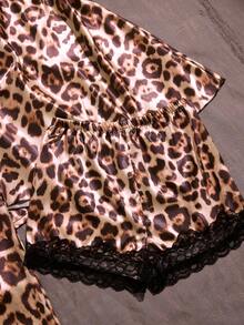 SilkySpell Damen Leoparden-Muster Sexy Dessous Set - Braun - Übersicht 6