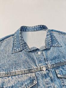 Simple, Solid-Color Women's Everyday Button-Down Shirt - Bronze - View 3