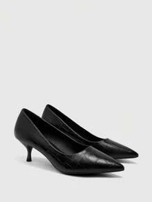 CUCCOO BIZCHIC Women's Pointed Toe Versatile High Heel Pumps For Daily Commute For Christmas Spring Shoes - Black. - View 2