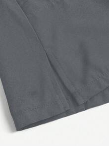 TaskEZ Chaqueta de uniforme de enfermería de unicolor con mangas raglán largas y cierre de cremallera - Gris - View 4