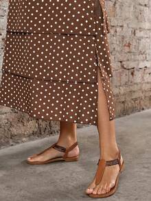 EMERY ROSE Đầm thường ngày size lớn, cổ tròn trắng không tay vạt bất đối xứng rủ, phong cách Bohemian, phù hợp cho mùa xuân & mùa hè - Nhiều màu - Xem 4