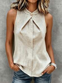 SHEIN Áo sơ mi nữ thanh lịch, cổ xếp ly, trang trí cúc ngọc trai, đa năng cho công sở, áo blazer, áo kiểu thường ngày, phù hợp cho mùa hè, đi làm, hàng ngày, mùa xuân, mùa thu, các cuộc họp, đàm phán kinh doanh, văn phòng hàng ngày, hẹn hò, trang phục công sở cho giáo viên thành thị, trang phục Giáng sinh và Năm mới, tụ họp thường ngày, du lịch, năng động, thanh lịch, tối giản, trang phục bốn mùa, trang phục đi biển, trang phục mùa hè, áo sơ mi công sở, áo đi biển, áo kiểu trang trọng, trang phục mùa hè dành cho nữ. - Màu be - Xem 8