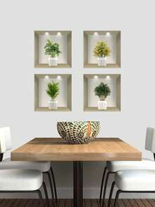 4pcs/Set 11.81*11.81 Inch Waterproof Self-Adhesive Flower Printed Wall Stickers For Living Room, Kitchen, Foyer, Bedroom DIY Vinyl Decals,Stickers,Wall Decal, Vinyl Decal For Home Decorations,Spring Decoration Items Refresh Your Home,Rama Decoration Stickers Gifts Birthday Graduation - one size fits all - View 10