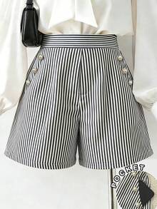 Franclia Women's Striped Casual Versatile Everyday Shorts - Multicolor - View 3