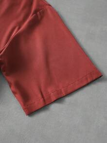 ROMWE MEN Street Life Men's Corn Metal Button Chinese Style Structure Shirt - Red - View 5
