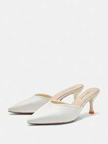 Bholvia 2026 Spring New Pointed Toe Stiletto High Heel Slippers, Suitable For Outdoor Wear - White - View 7
