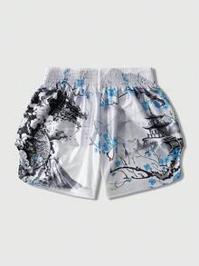 ROMWE MEN Anime Boxer da uomo stile giapponese con stampa - Bianco - Visualizzare 8