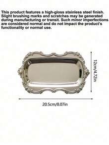 1/2PCS 304 Stainless Steel Floral Jewelry Tray High End Jewelry Holder Incense Tray For Entryway Living Room Bedroom Storage Tray Home Decor Organizer - Silver - View 14