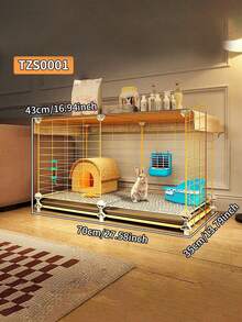 1pc Indoor Rabbit Villa With Tray Easy To Clean Pet Cage Guinea Pig Dutch Pig Mini Rabbit And Other Small Animals - Assembled Version - View 10