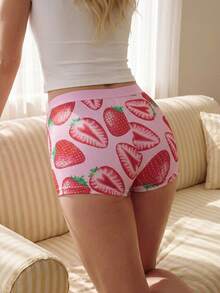 Nora Wilde Celana Boxer Wanita Motif Stroberi Sweet And Lovely (Satu Potong) - MultiWarna - View 2