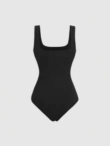 Sweetra Women's Solid Color Bodysuit Minimalist - Multicolor - View 3