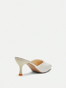 Bholvia 2026 Spring New Pointed Toe Stiletto High Heel Slippers, Suitable For Outdoor Wear - White - View 9