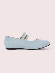 CUCCOO DOLLMOD Ladies Vintage Round Toe Light Blue, Double Stripe Mary Jane - Light blue - View 4
