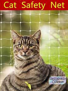 1PC Transparent Nylon Pet Safety Net Balcony Cat Fence Window Protection Mesh Anti Fall Climbing Guard For Stairs Patio Outdoor Dog Cat Enclosure With Fixing Kit - Multicolor - View 1