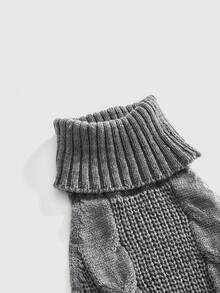 Sweetness Women's Sexy High Neck Backless Tight Mini Ultra Short Sweater Dress - Dark Grey - View 3