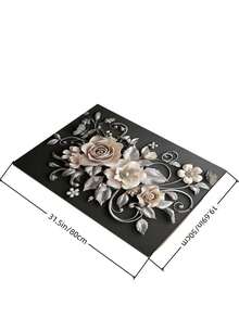 1PC 3D Floral Pattern Absorbent Quick Dry Silicone Drying Mat Waterproof Slip Resistant Kitchen Counter Pad For Dishes Cups Coffee Maker Utensils Non Slip Cozy Home Decor Spring Summer Decor Kitchen Essentials Housewarming Gift - Black - View 12
