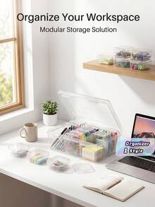1set 15pcs Mini Transparent Plastic Storage Box: Organization Ideal For Small Items, Jewelry, Hardware, Stationery, Diy Arts And Crafts Valentine DAY, Valentines Wedding, Birthday Back To School - one-size - View 1