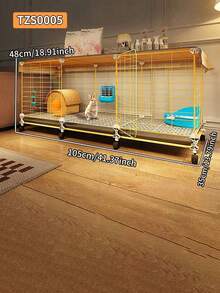 1pc Indoor Rabbit Villa With Tray Easy To Clean Pet Cage Guinea Pig Dutch Pig Mini Rabbit And Other Small Animals - Assembled Version - View 12