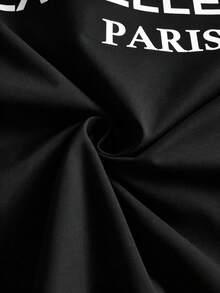 PAVTROS Men's Casual Letter Print Jacket, Spring/Autumn Football - Black - View 5