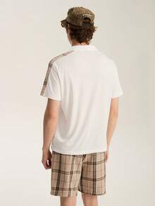 Limitiso 男士格子短袖 Polo 衫和短裤休闲套装，适合夏季、度假、日常装、派对、情侣装、男士礼物、毕业礼物、秋季服装、舒适装 - 米色 - 查看 2
