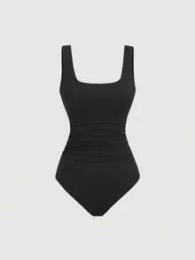 Sweetra Women's Solid Color Bodysuit Minimalist - Multicolor - View 7
