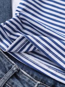 SHEIN Tween Girl Striped Casual Versatile Camisole - Blue - View 3