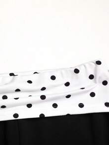 SHEIN Tween Girl Spring/Summer Casual Patchwork Contrast Color Straight Leg Pants Tween Girl - Black and White - View 6