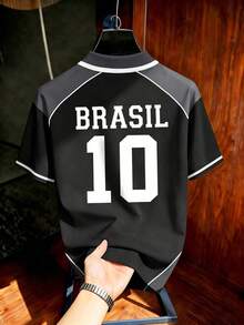 Aesthetic Post Áo polo nam size lớn phong cách retro đội tuyển Brazil, phối màu vàng xanh, dáng rộng casual, áo thun graphic cho nam và nữ, áo thời trang casual nam, bóng đá, phụ kiện bóng đá - Nhiều màu - Xem 2