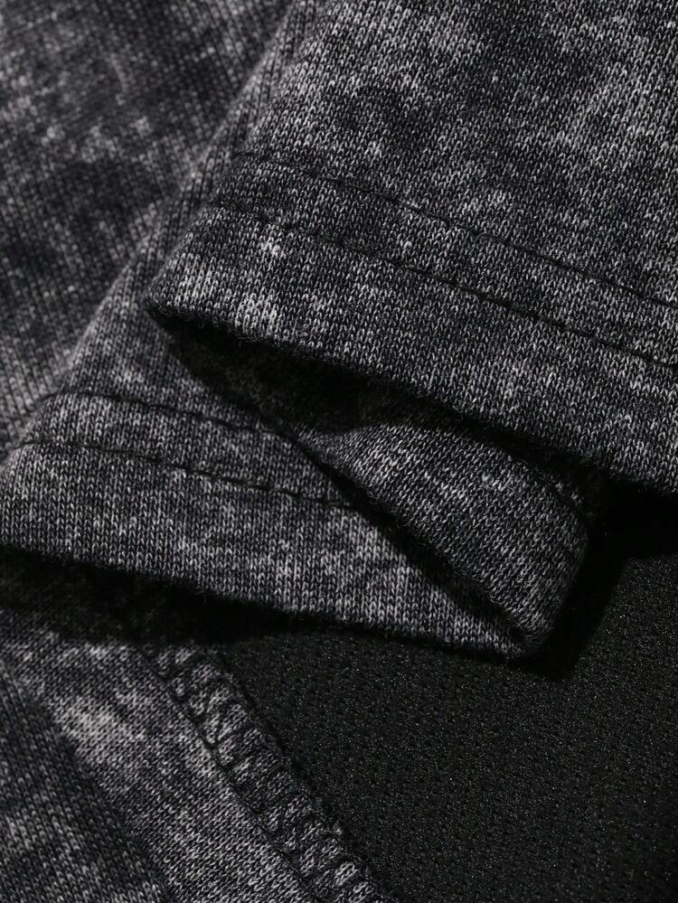 Washed Dark Gray Short Sleeve Cropped Men's T-Shirt