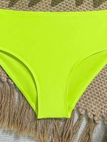 SHEIN 青少年女孩 2 件式比基尼泳衣 - 綠色 - 查看 5