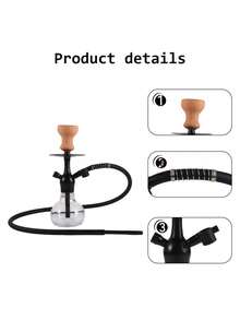 1 Piece Hookah Set With Silicone Hose, Bowl, Tongs, Mouthpiece And All Other Accessories - one-size - View 8