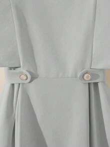 Elenzga 优雅浪漫度假及日常通勤女式短裙 - 灰色 - 查看 5
