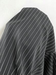 Easowa 女款圓領短袖上衣與條紋長褲兩件套 - 灰色 - 查看 7