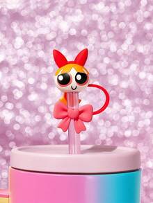 THE POWERPUFF GIRLS X SHEIN 可愛娃娃吸管蓋 防塵可重複使用 適用於 8-10mm 直徑吸管 不含吸管 情人節 - 彩色 - 查看 8