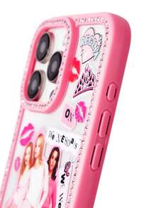 Mean Girls | SHEIN 壞女孩玫瑰紅鑽石閃亮手機殼，防摔保護 iPhone13-17 手機殼 - 彩色 - 查看 5