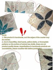 Cirelle 1 pieza Posavasos artesanal de concha marina - Estilo sudeste asiático, aislante térmico para tazas & cuencos, decoración de mesa bohemia & regalo único - Multicolor - Ver 6