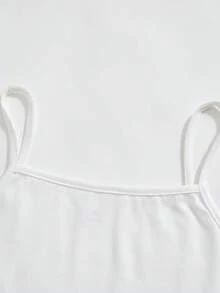 SHEIN 3件組女童秋季80年代風梭織條紋印花翻領長袖鈕扣襯衫、背心與收腰寬鬆長褲，假日奶油黃白色 - 黃色 - 查看 4