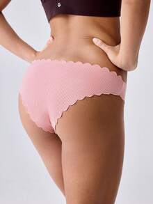 Loungeista 4pcs Women's Solid Color Cotton Briefs With Curved Hem - Multicolor - View 2