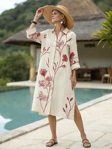 Isle Nomé Women's Short Printed Vacation Dress For Summer - Multicolor - View 4