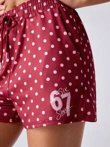 Loungeista 2pcs Solid Color Elastic Waist Drawstring Casual Sports Shorts - Multicolor - View 4