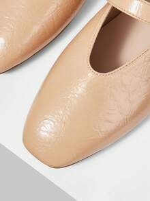 MOTF PREMIUM WOMEN'S COMMUTING CASUAL COMFORTABLE VERSATILE MARY JANE SQUARE TOE FLAT SHOES FOR CHRISTMAS SPRING SHOES - Khaki - View 5