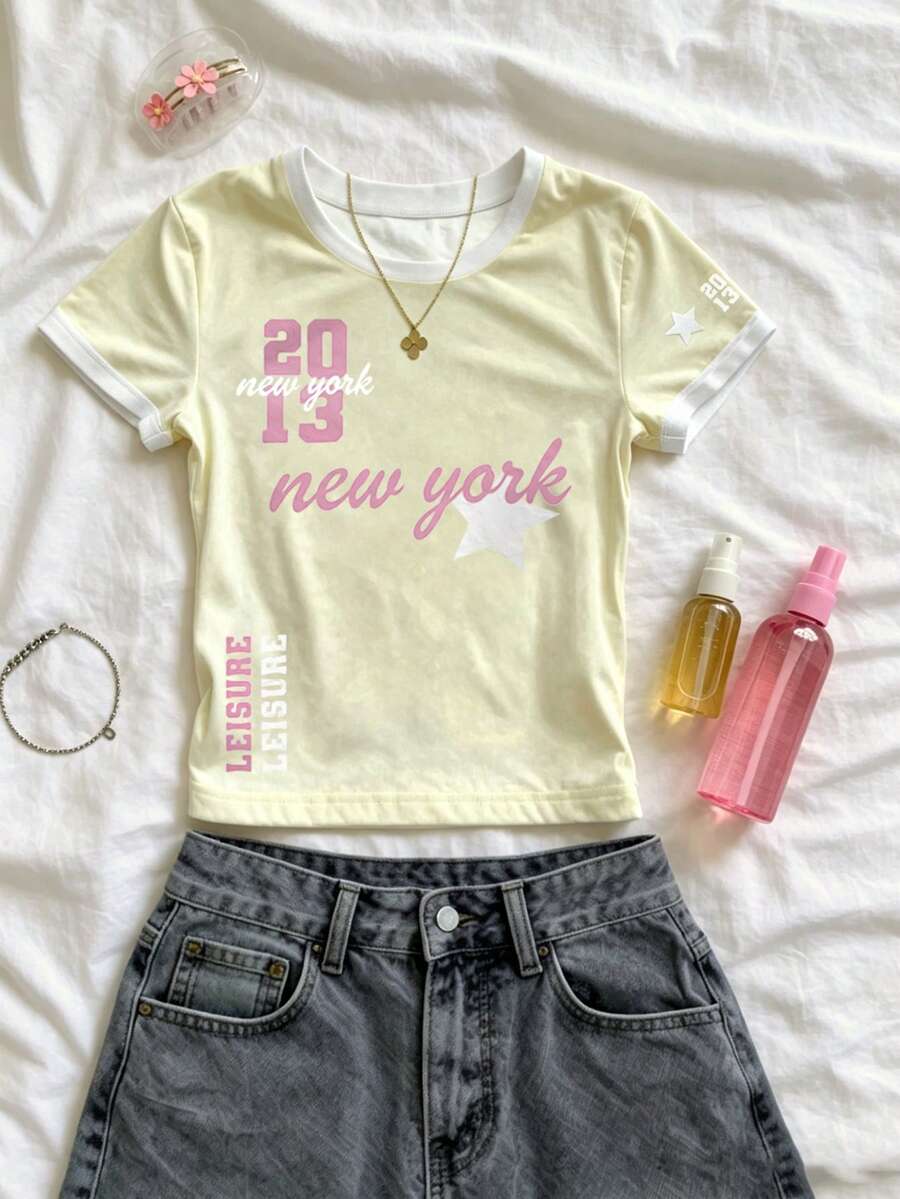 IslaSuriya 夏季服装、女装、女式上衣、休闲背心、新款、时尚上衣、度假上衣、奶油黄上衣、Y2K 上衣、少女风上衣 - 彩色 - 查看 1